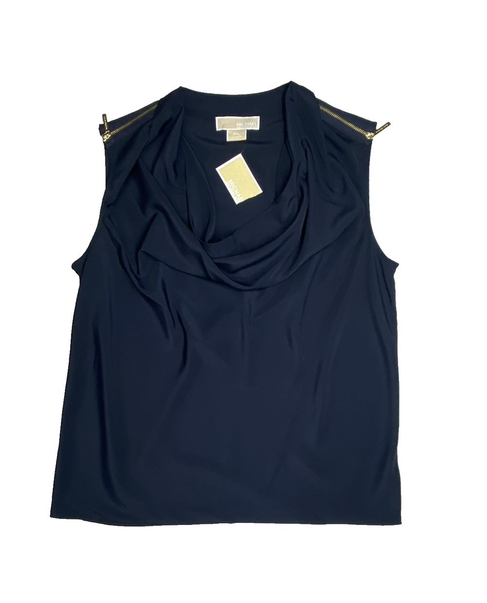Michael Kors Blouse PL Petite Large NEW Navy Blue Office Career Going Out Shirt